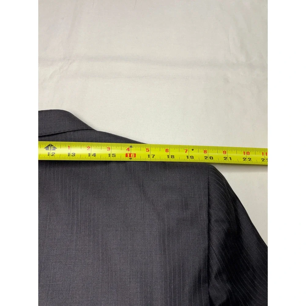 Jos A Bank Signature Gold Mens 43R W36 L32 Suit Set Charcoal Pinstripe 100% Wool